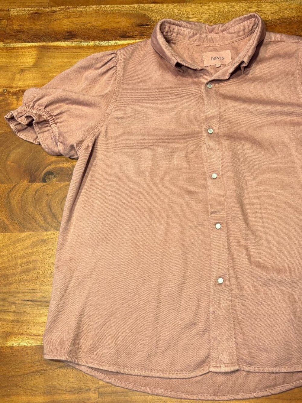 ba&sh Cdanee Pink Short-Sleeve Button Down Shirt - Size 3